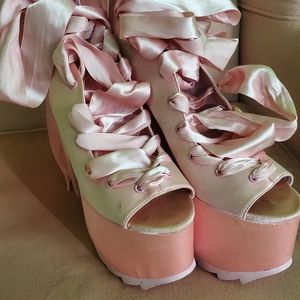 YrU satin ballet bae shoes size 9